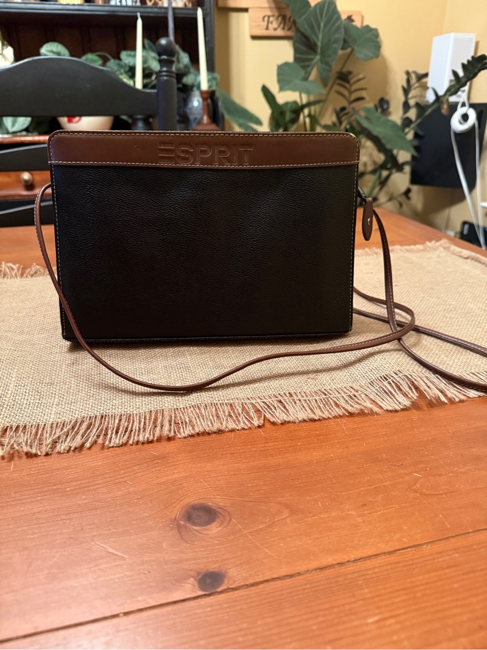 ESPRIT Brown and Black Crossbody Bag for Men